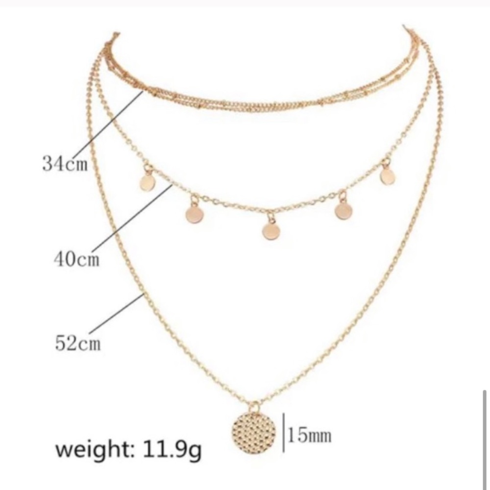 Layered disc chain necklace - Picture 4 of 4